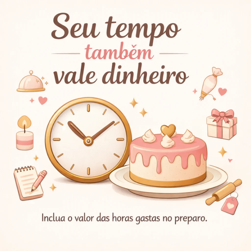 Valorização do tempo de preparo na precificação do bolo caseiro