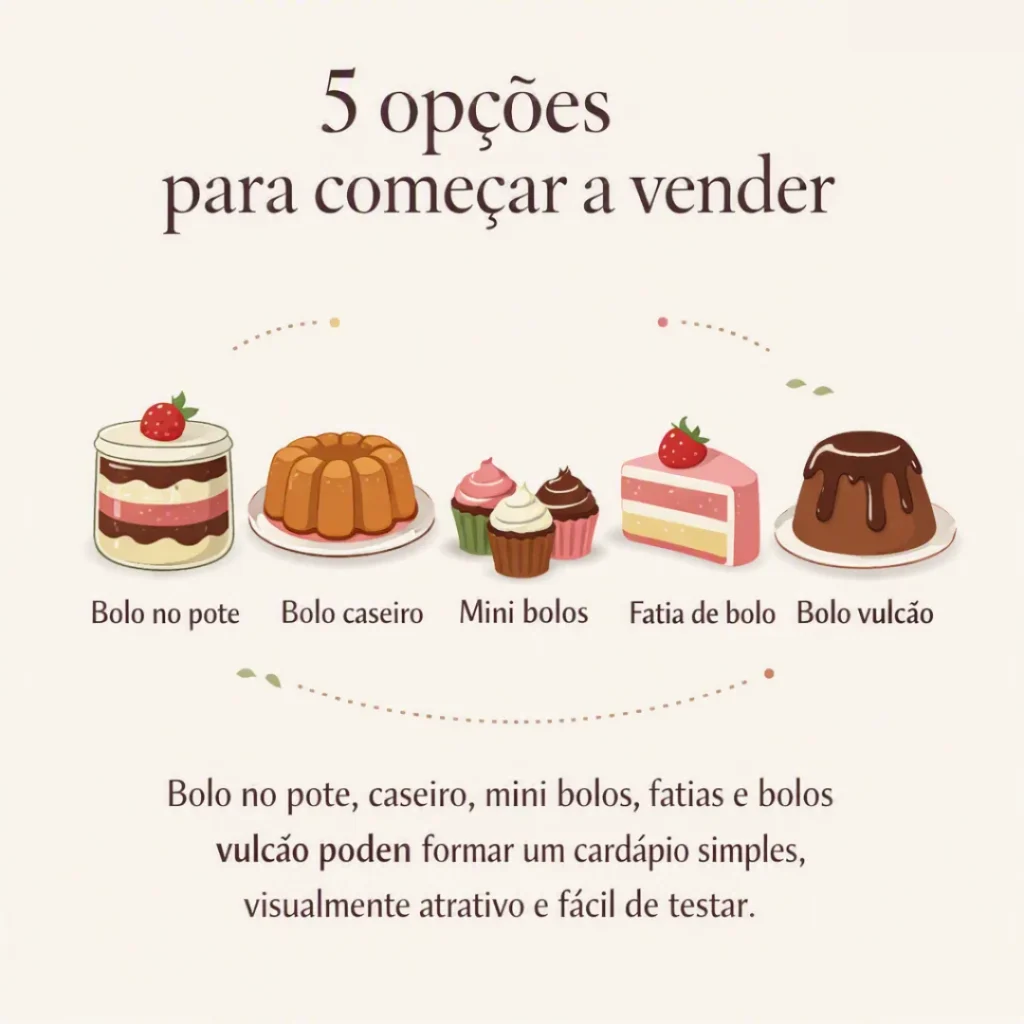 Cinco opções de bolos para começar a vender