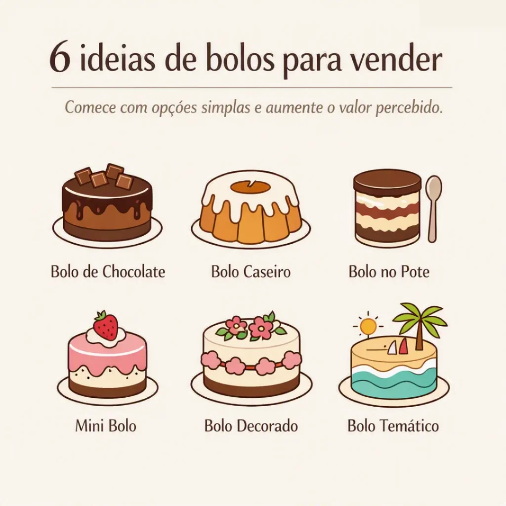 Seis ideias de bolos para vender