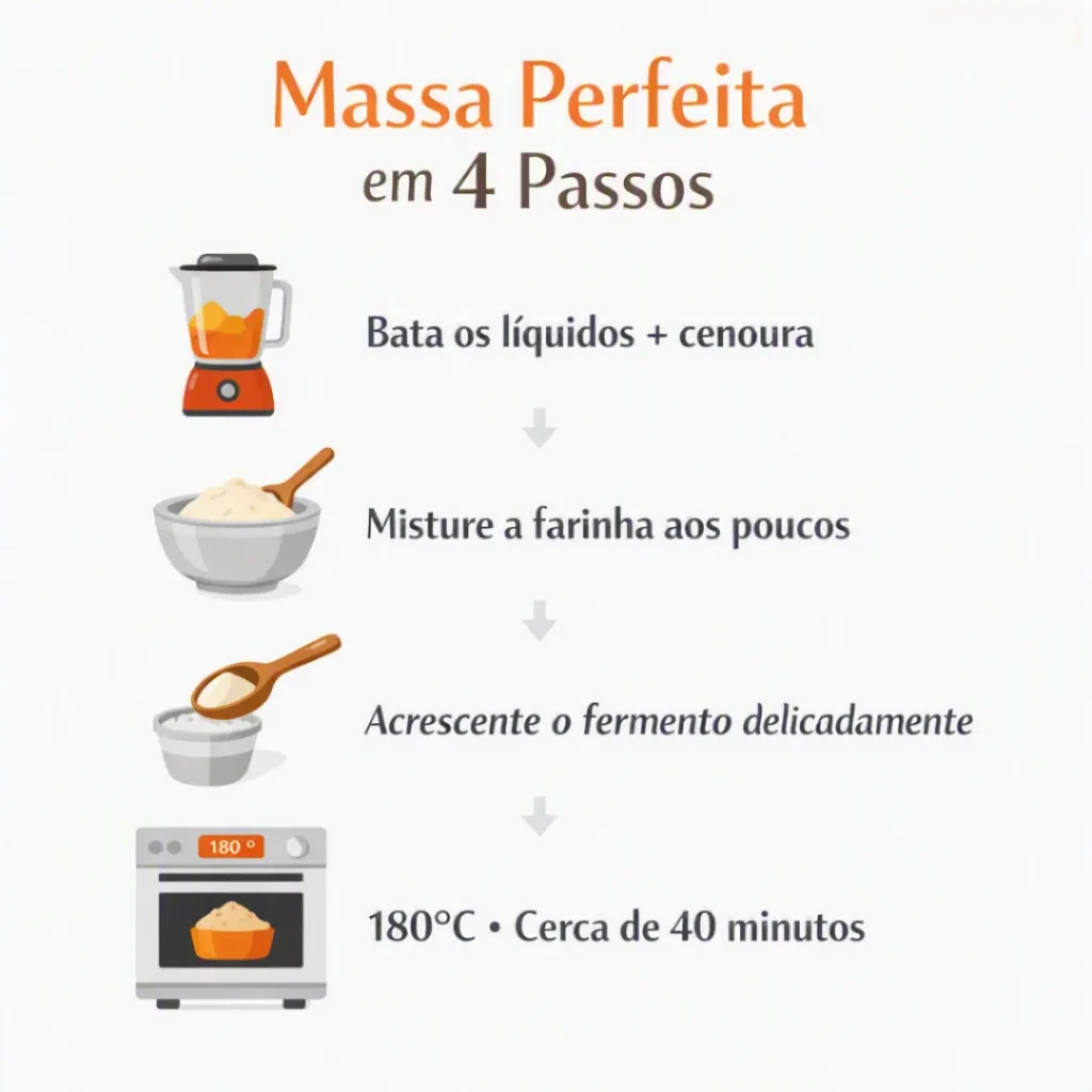 Passo a passo da massa do bolo de cenoura caseiro para vender.