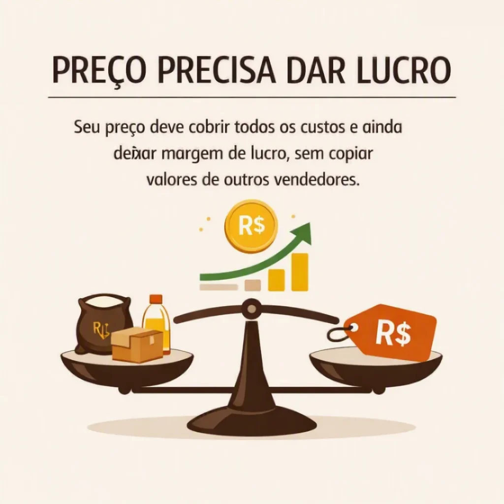 Balança representando a definição de preços para bolos com margem de lucro