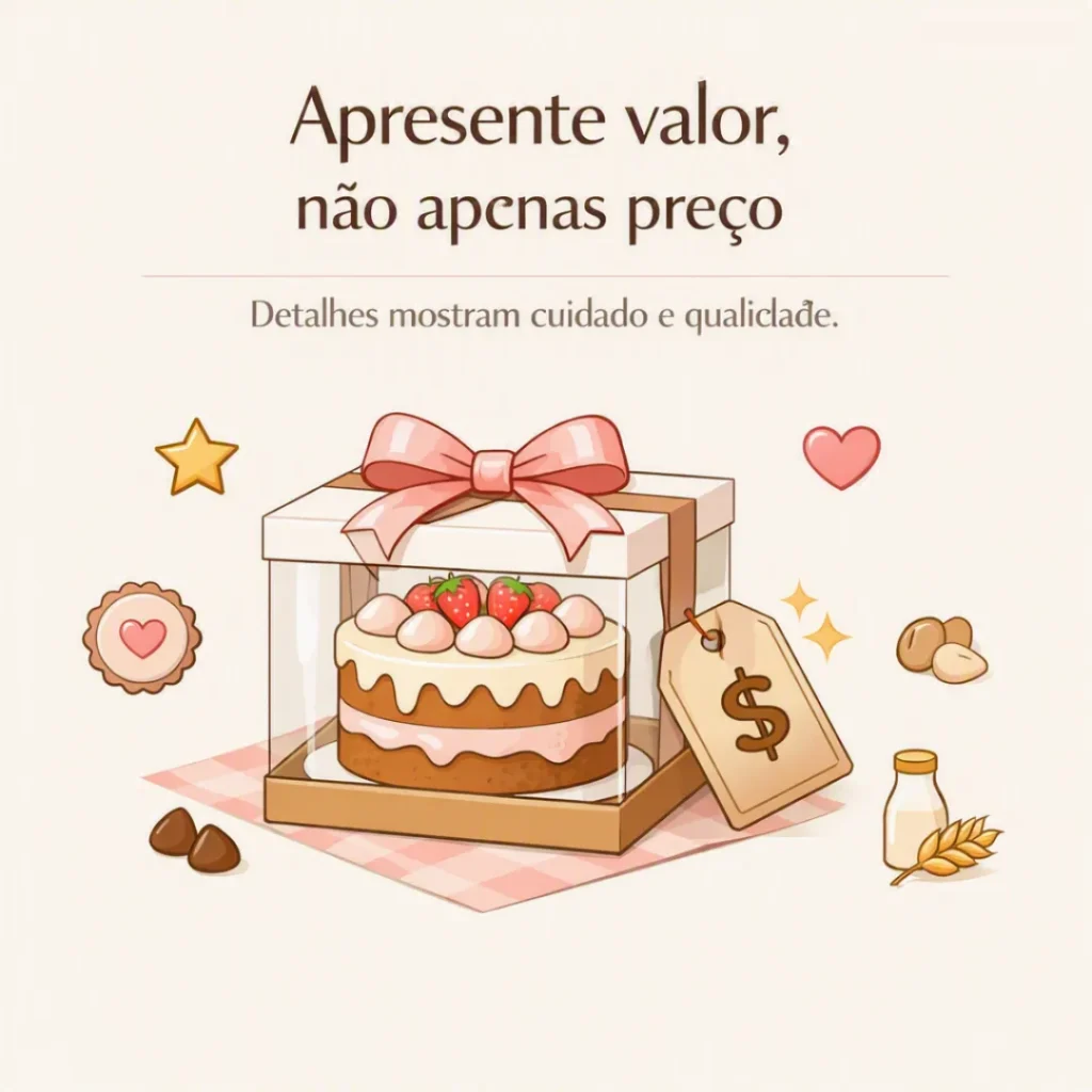 Apresente o valor dos bolos caseiros através da imagem