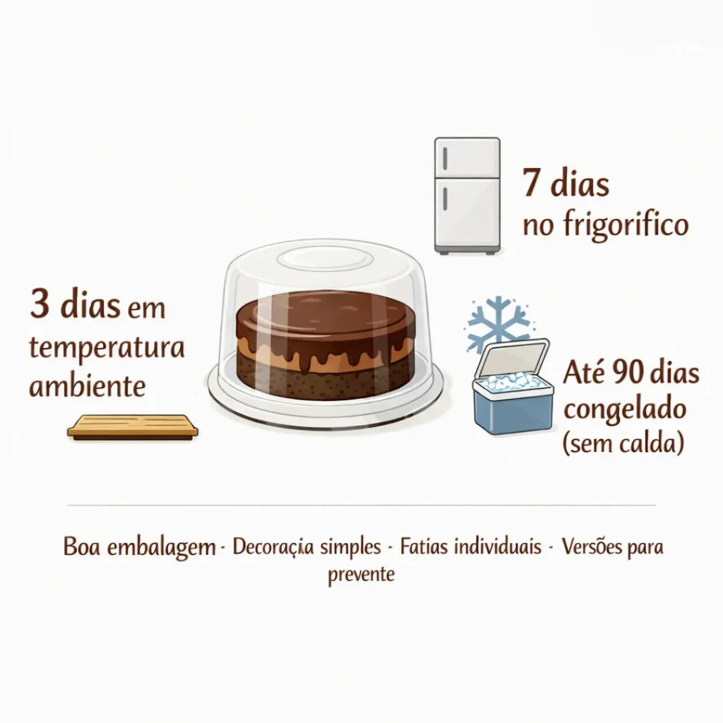 Como armazenar receita de bolo caseiro de chocolate corretamente.