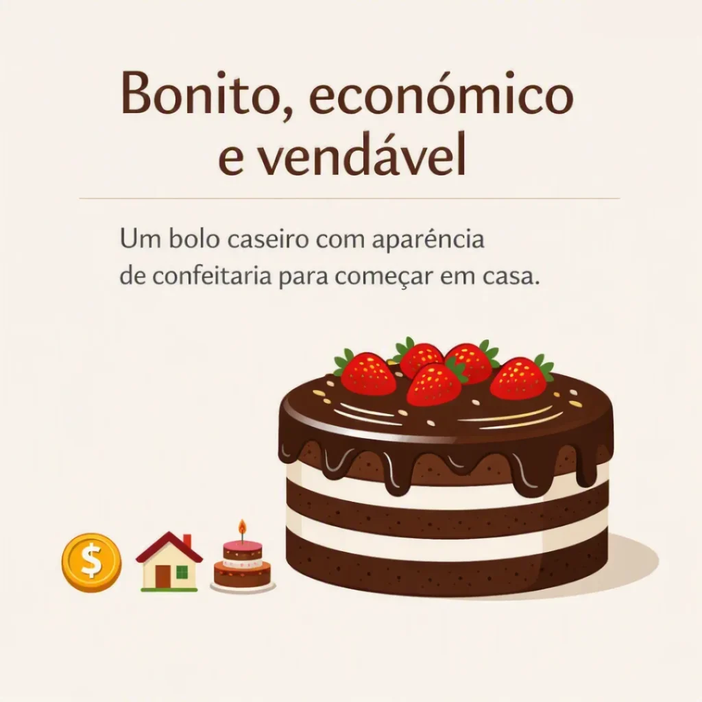 Bolo de chocolate recheado com dois cremes e morangos