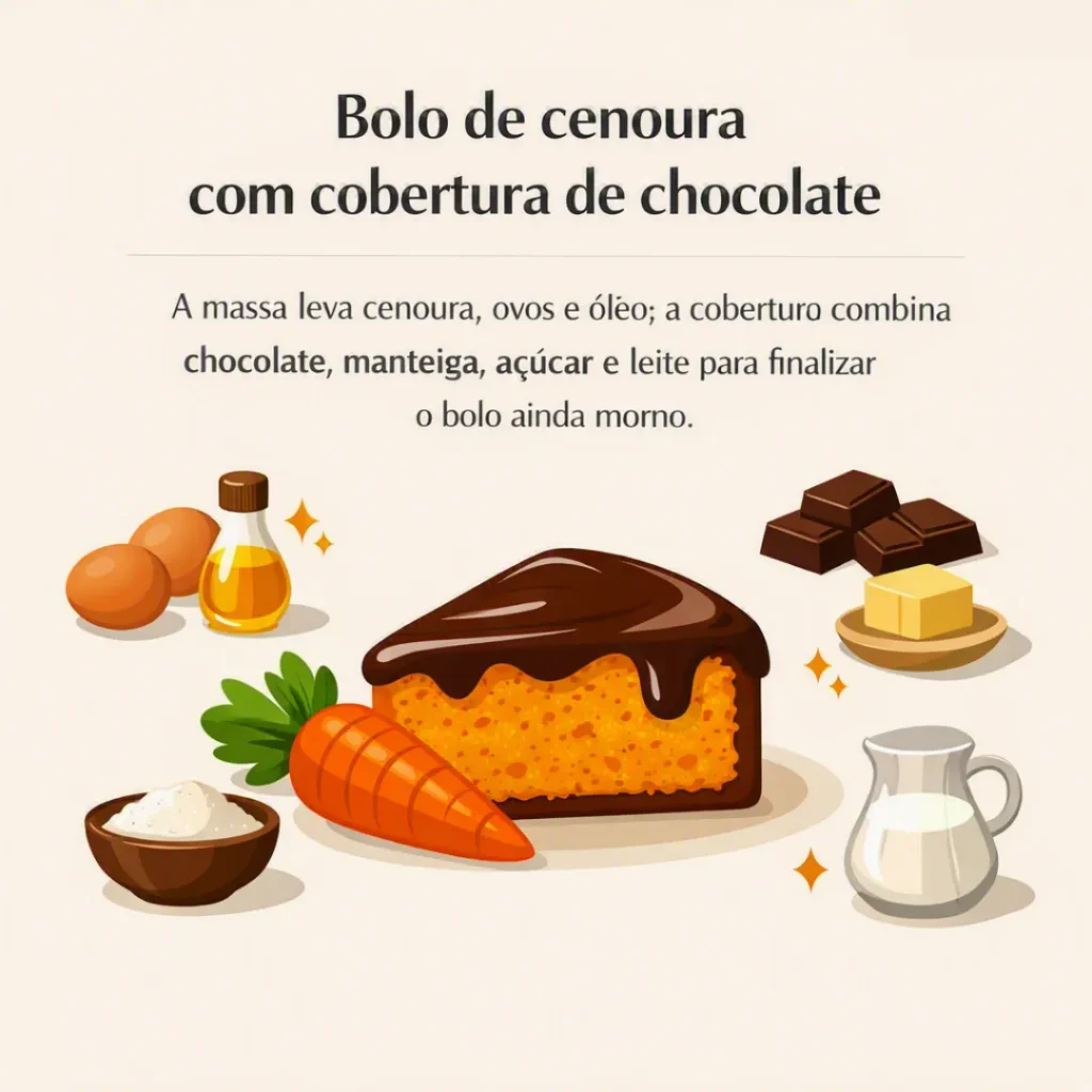 Bolo de cenoura com cobertura de chocolate para vender