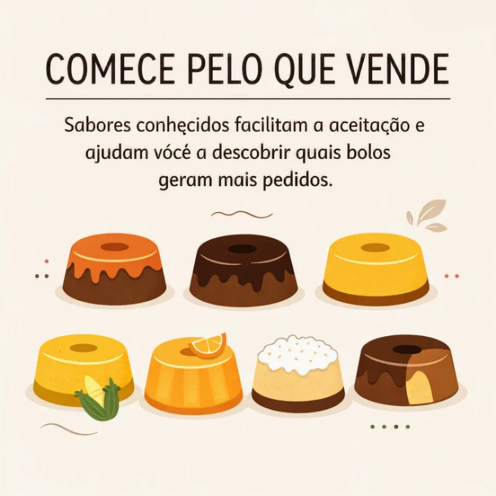 Bolos caseiros de diferentes sabores para montar um cardápio inicial
