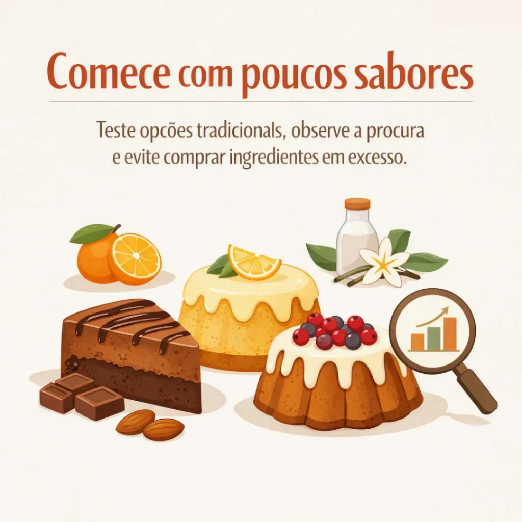 Ideias de poucos sabores de bolos para começar a vender em casa