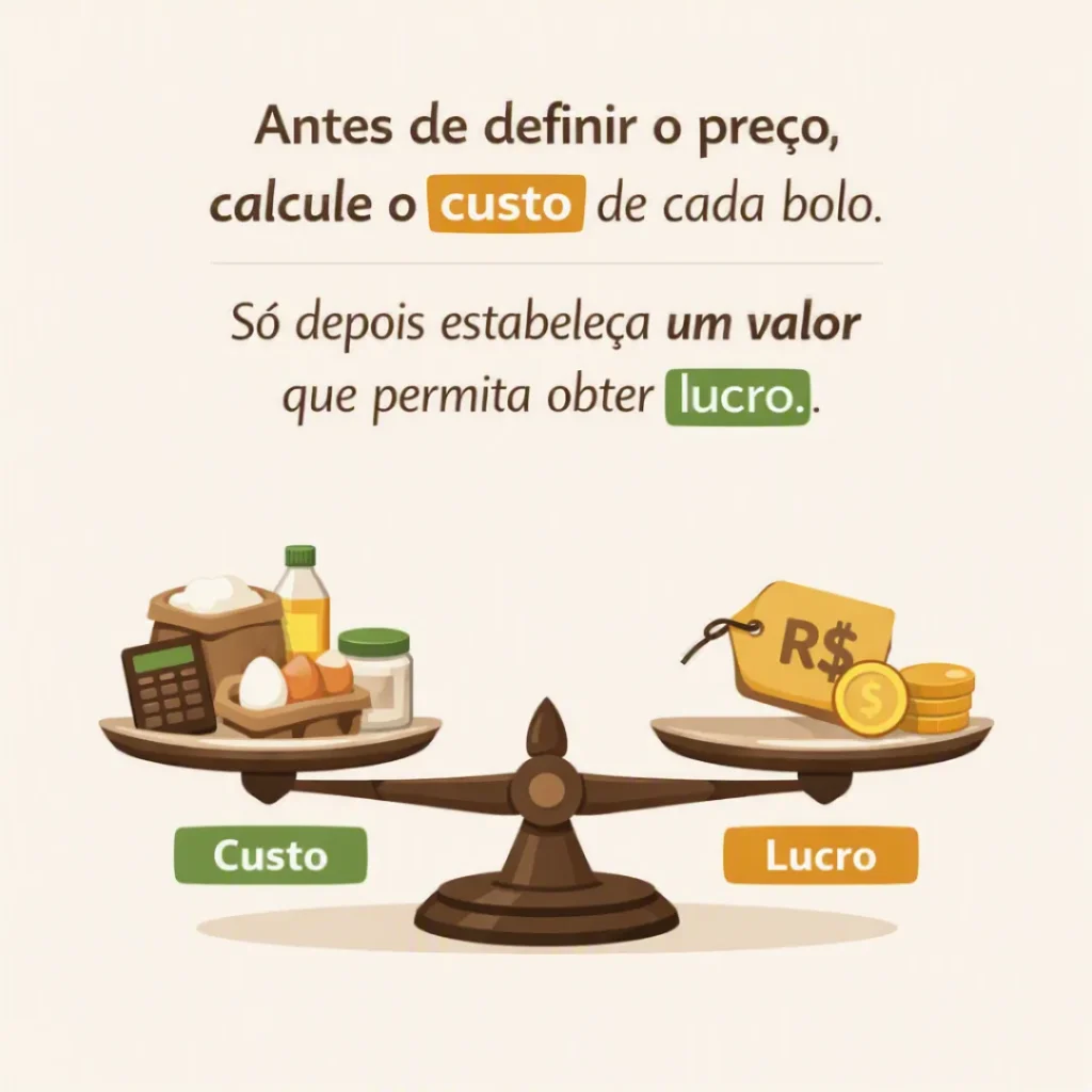 Cálculo do custo de produção e definição do preço de venda dos bolos caseiros