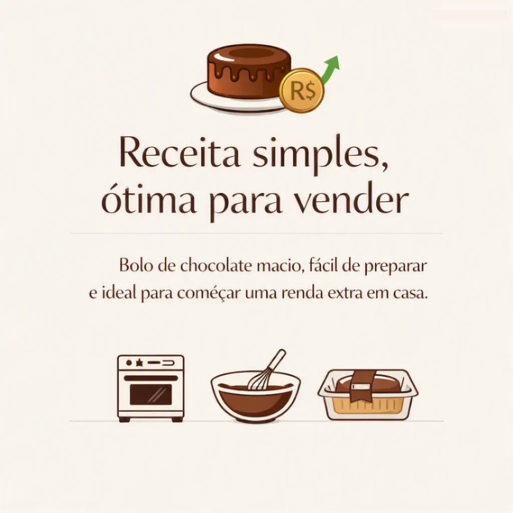 Receita simples de bolo caseiro de chocolate para vender