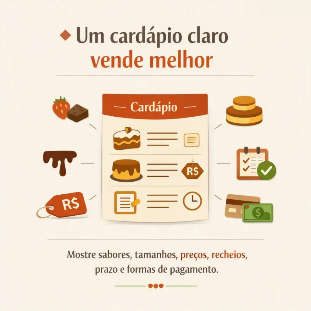 Card sobre ter um cardápio claro para vender melhor