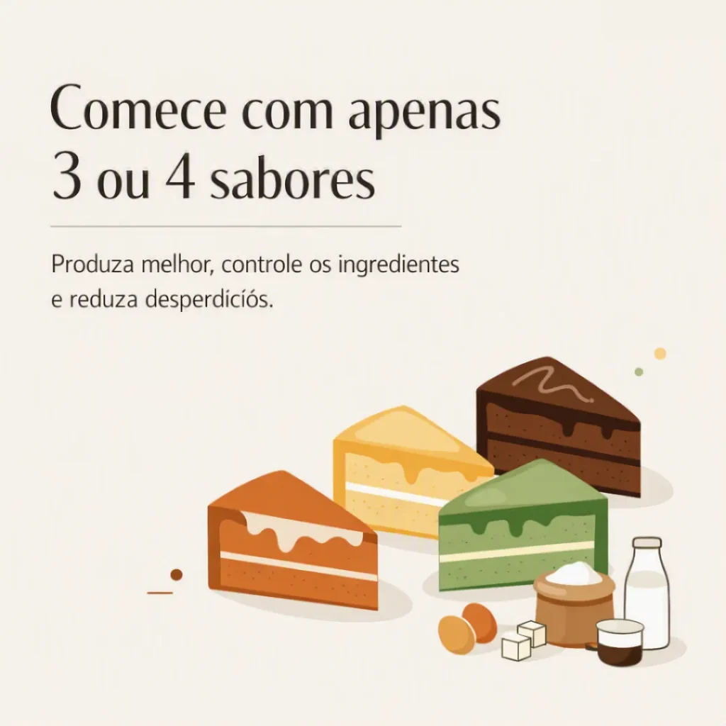 Começar a vender bolos caseiros com apenas 3 ou 4 sabores