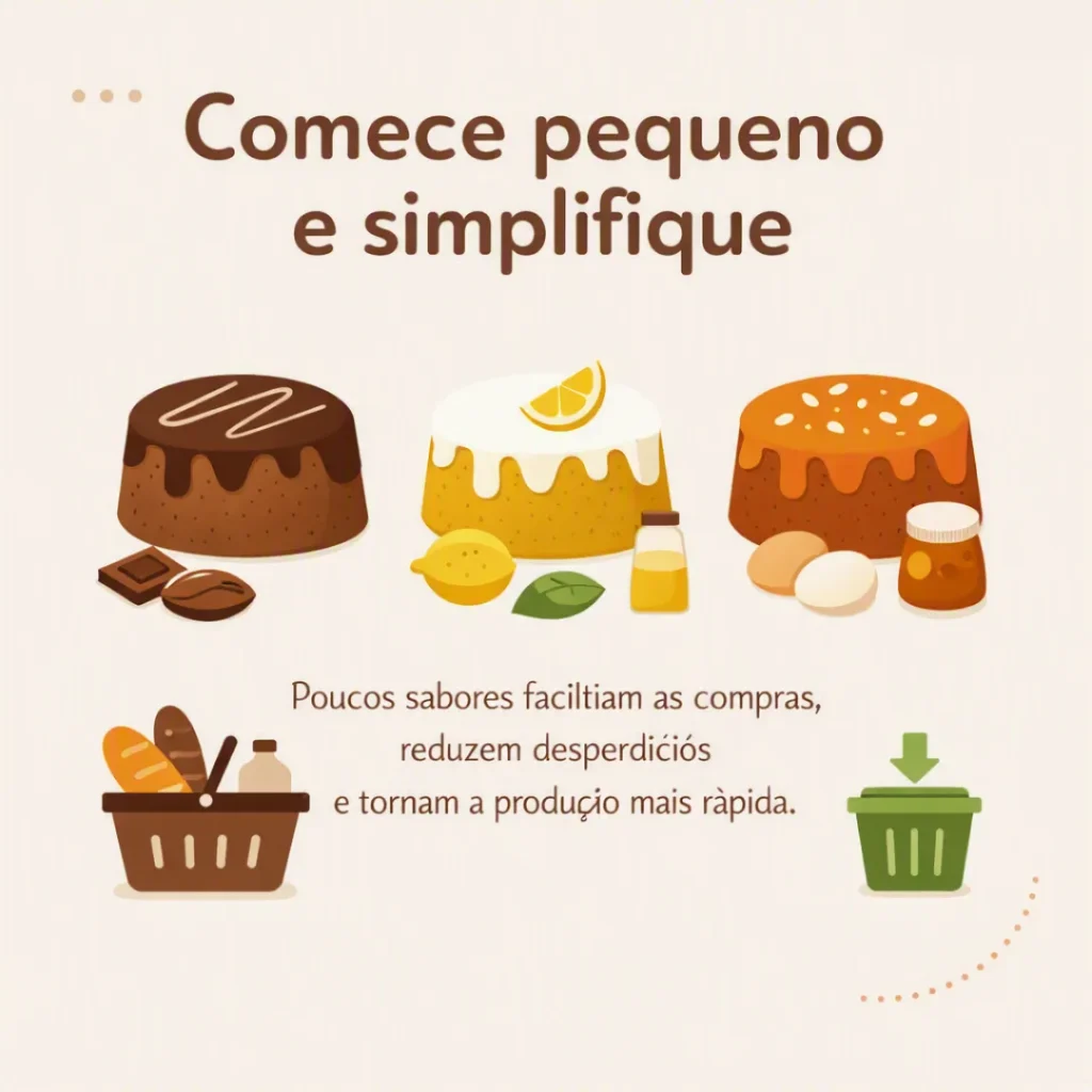 Começar pequeno e simplificar o negócio de bolo caseiro