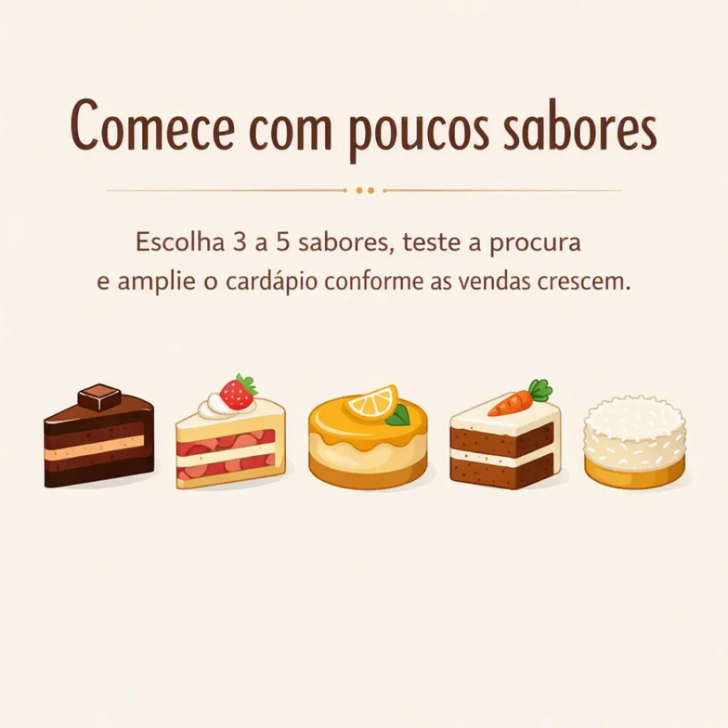 Como escolher bolos para vender em casa considerando ingredientes, rendimento e preparo
