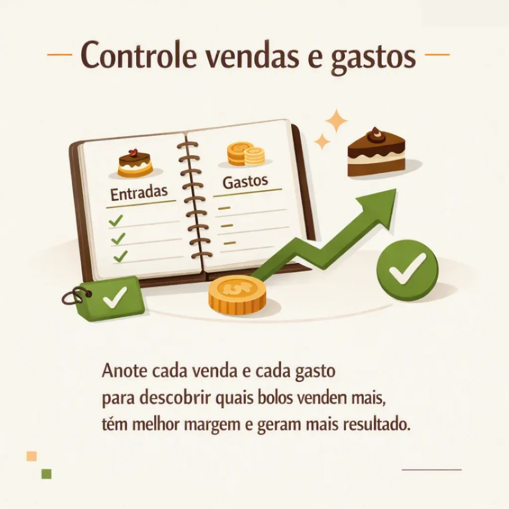 Controle de vendas e gastos no negócio de bolo caseiro