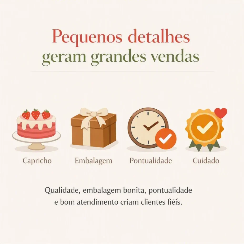Detalhes que ajudam a conquistar clientes vendendo bolo caseiro.