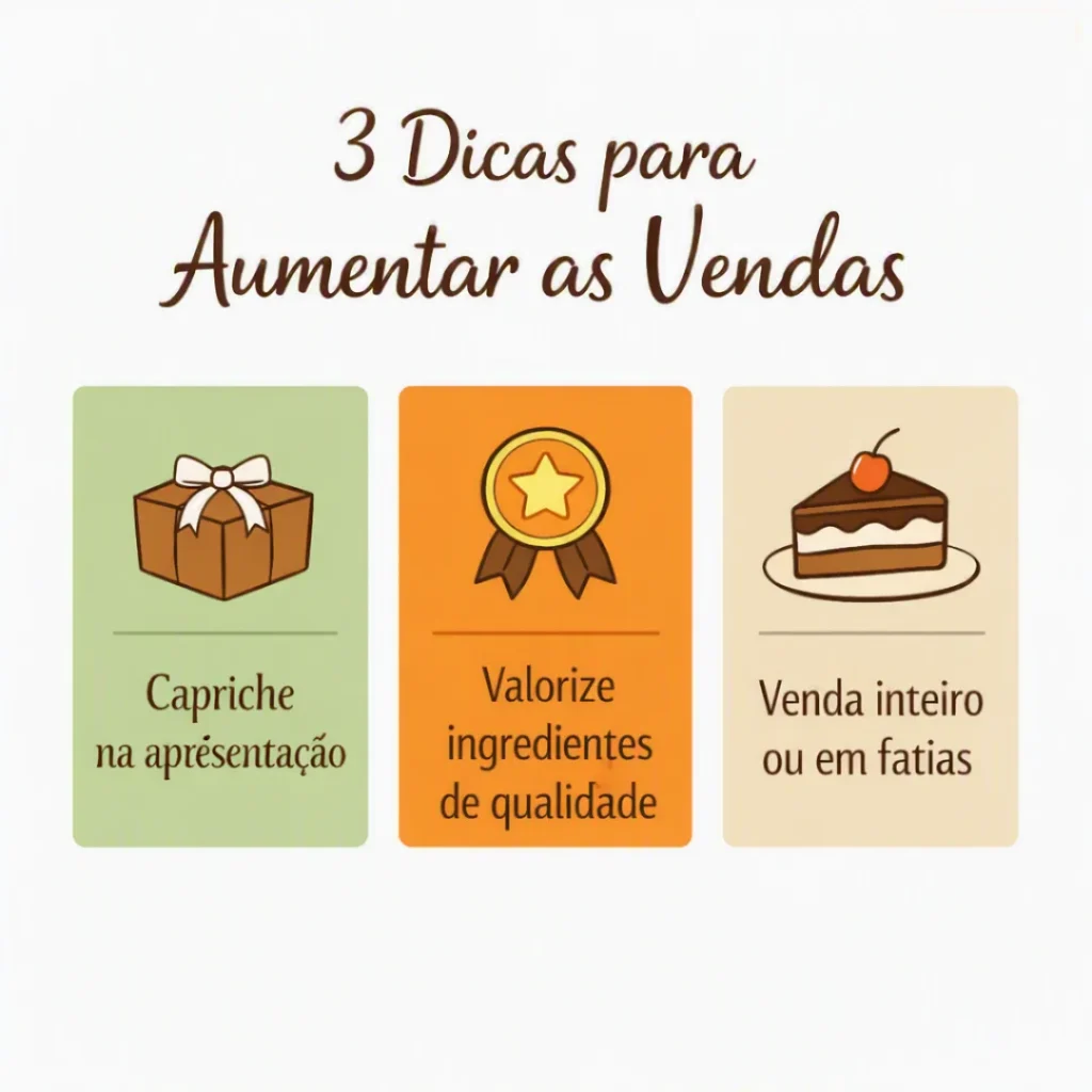 Dicas para vender mais bolo caseiro de cenoura com melhor apresentação e sabor.