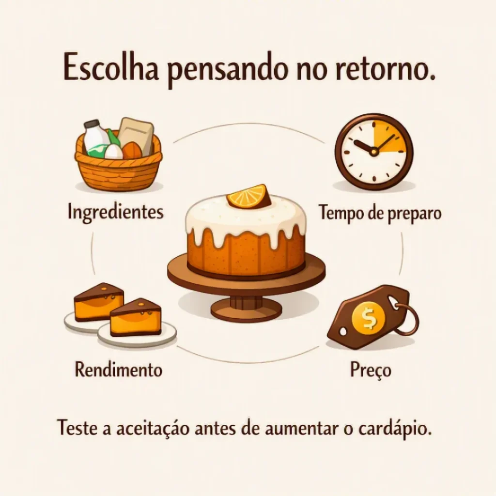 Escolha de sabores de bolos pensando no retorno