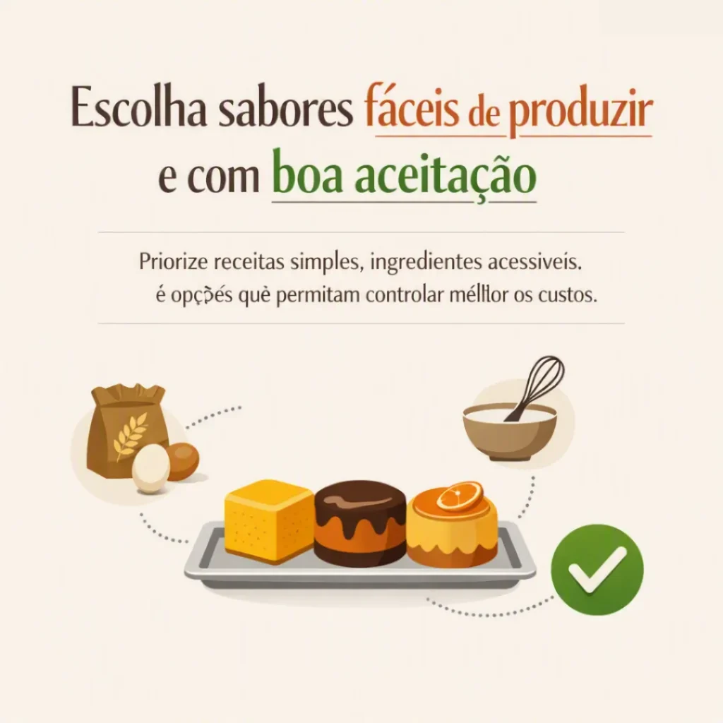 Escolha sabores de bolos fáceis de produzir e com boa aceitação