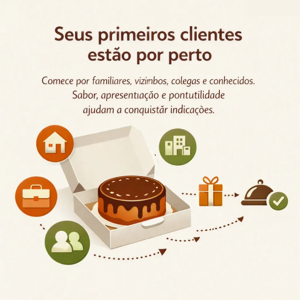 Estratégia para conquistar os primeiros clientes de bolos caseiros