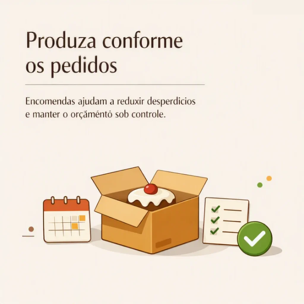 Produzir bolos caseiros conforme os pedidos para reduzir desperdícios