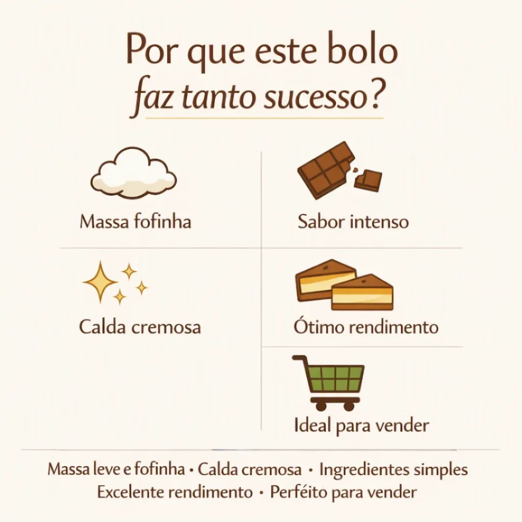 Principais vantagens da receita de bolo caseiro de chocolate fofinho para vender.