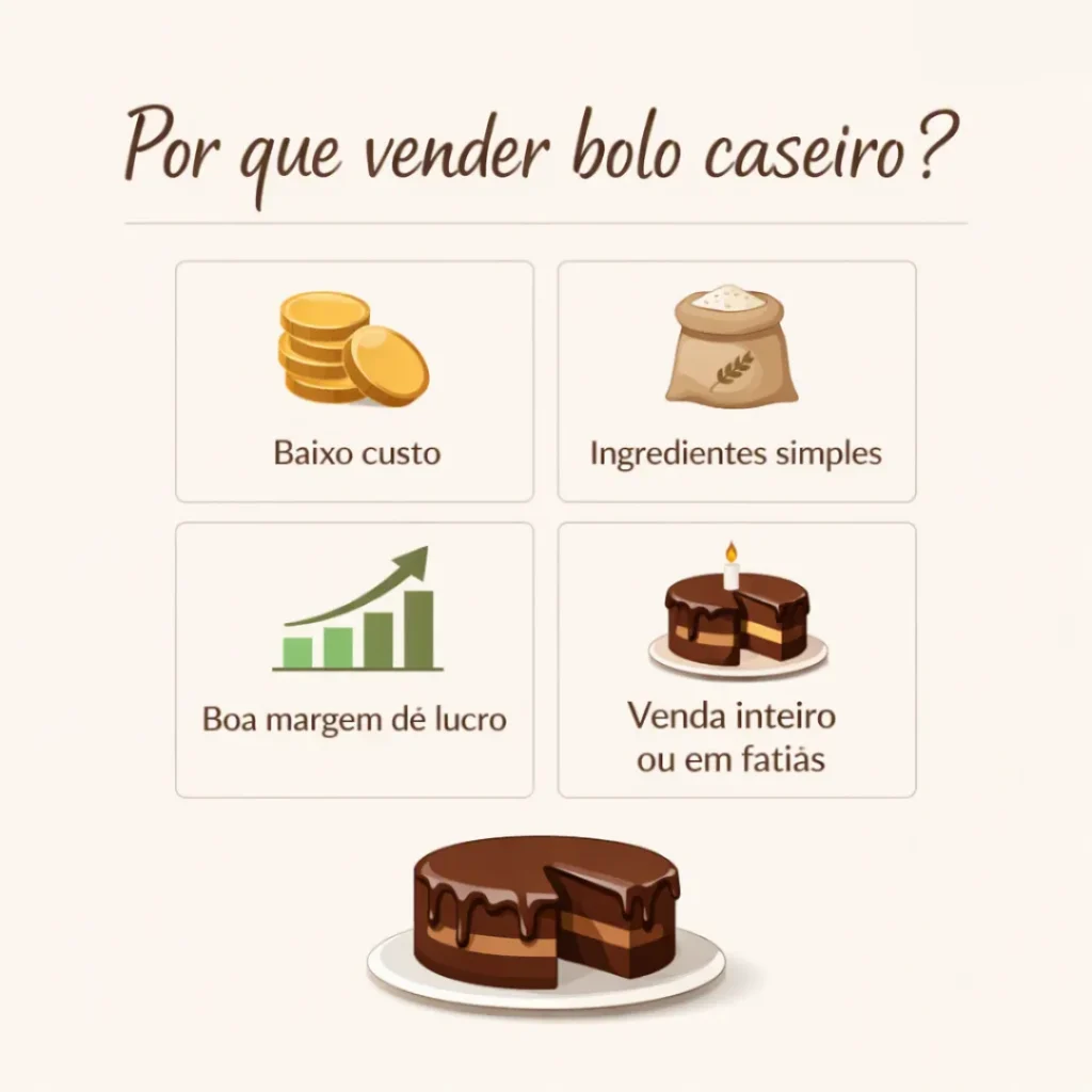 Vantagens da receita de bolo caseiro para vender e aumentar o lucro.