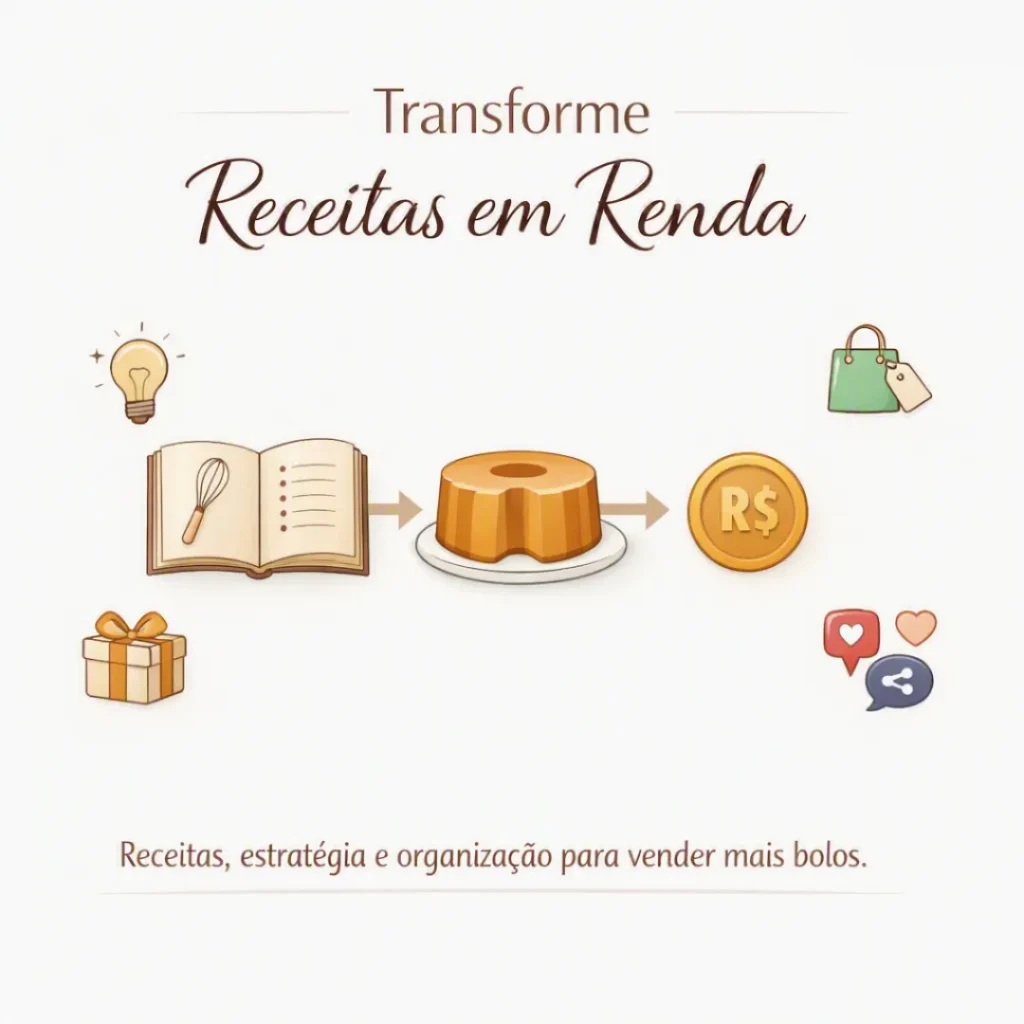 Receitas de bolos caseiros e estratégias para aumentar as vendas trabalhando em casa.
