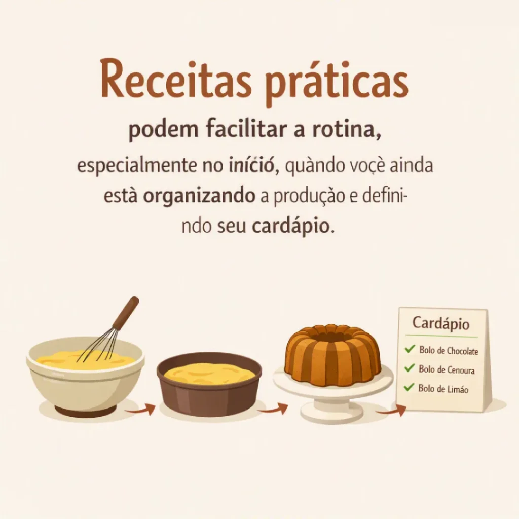 Receitas práticas de bolo caseiro para facilitar a produção