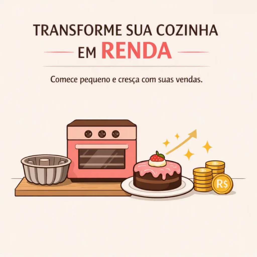 Renda com bolos feitos em casa