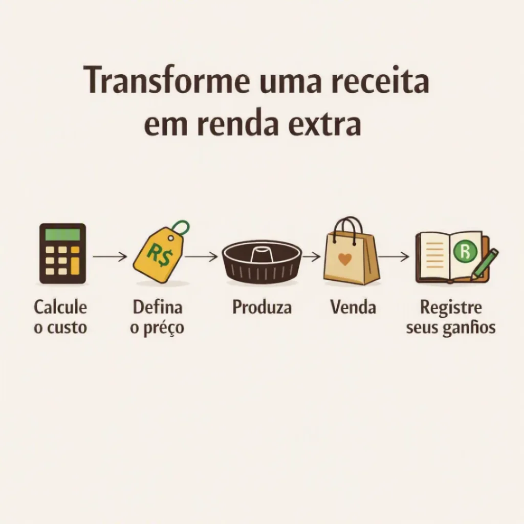 Receita de bolo transformada em oportunidade de renda extra