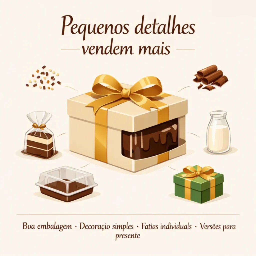 Sugestões para vender receita de bolo caseiro de chocolate com mais valor.