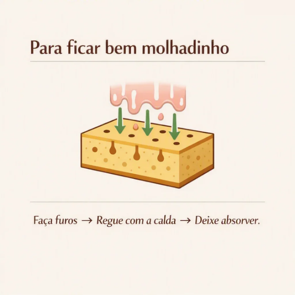 Bolo de coco molhadinho após receber a calda