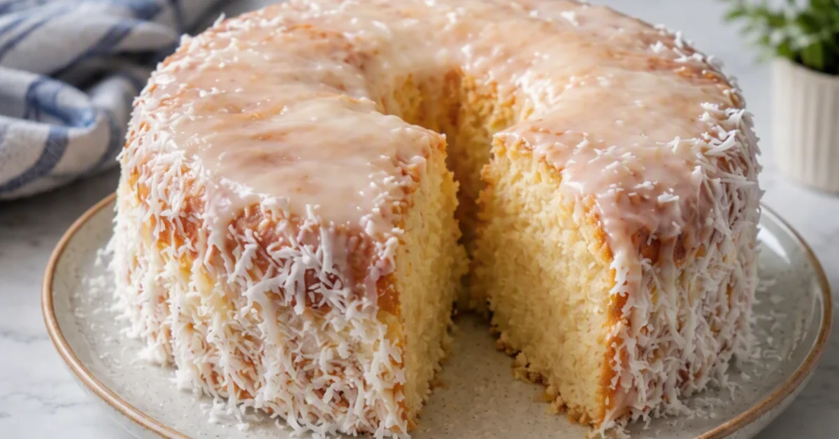 Bolo de coco molhadinho e cremoso para vender