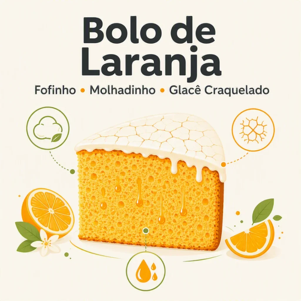 Bolo de laranja fofinho com glacê