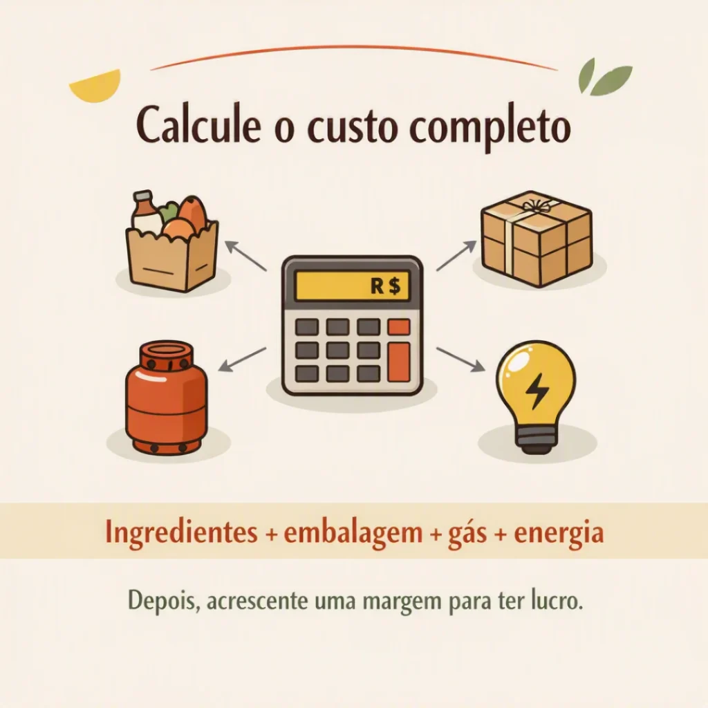 Cálculo completo dos custos para produzir bolos