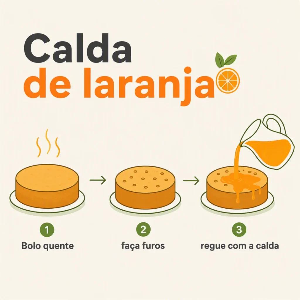 Calda de laranja para umedecer o bolo