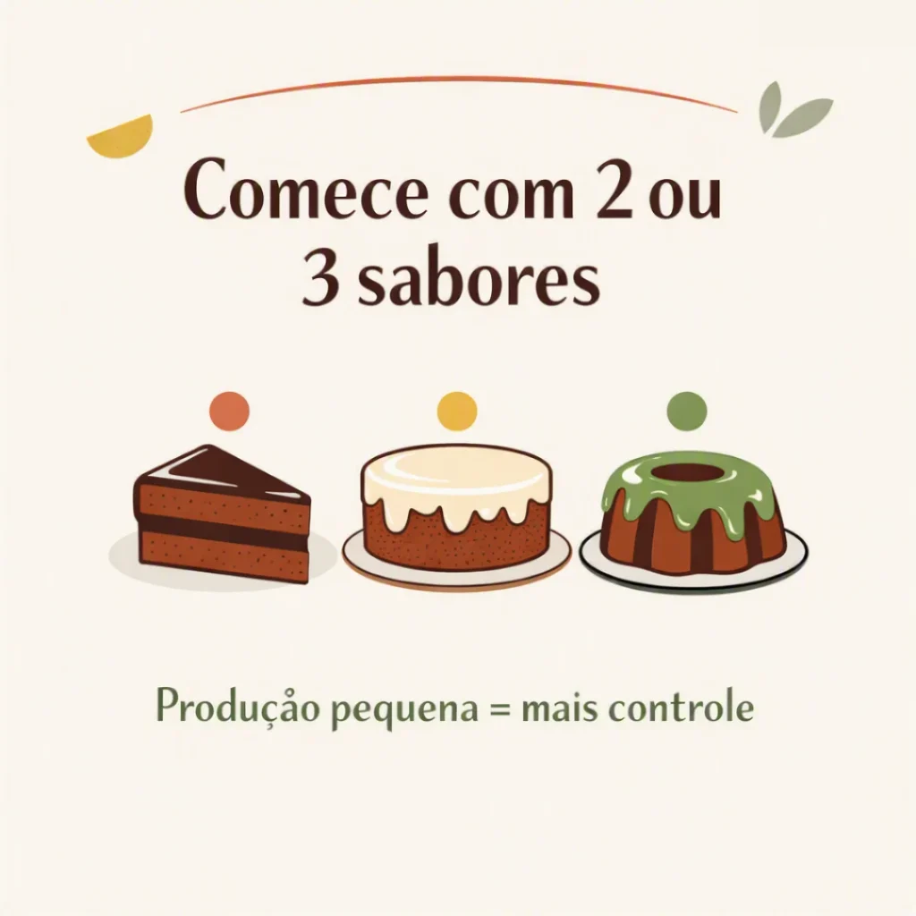 Produção de bolos com dois ou três sabores para começar