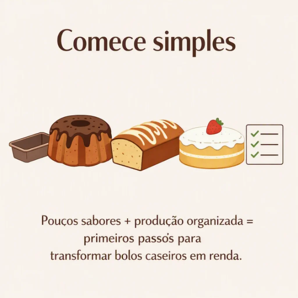 Começar a vender bolos com receitas simples e poucos sabores
