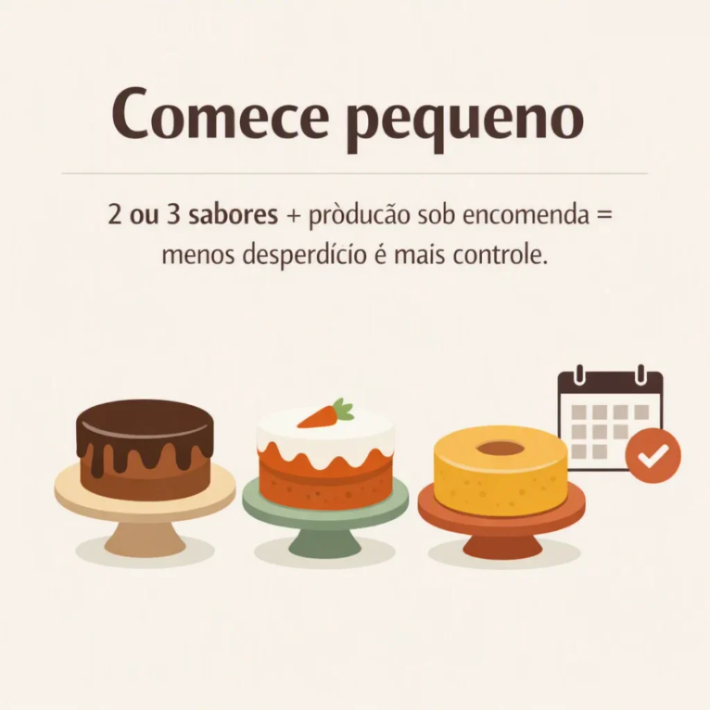 Orientações para começar pequeno vendendo bolos sob encomenda