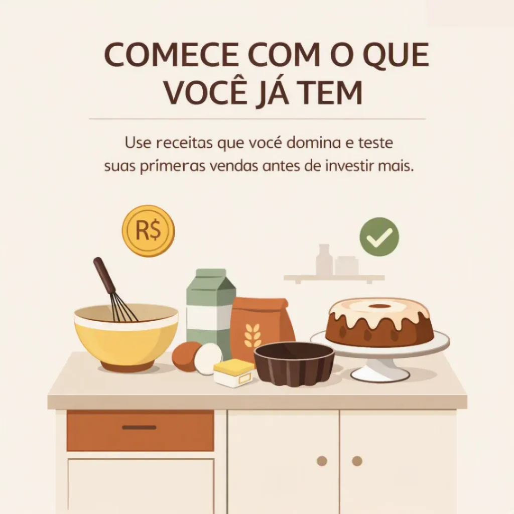 Produção de bolos usando recursos disponíveis na cozinha