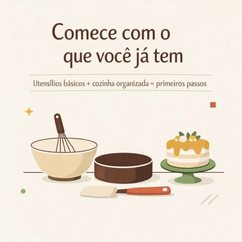 Produção de bolos em casa começando com os utensílios que você já possui