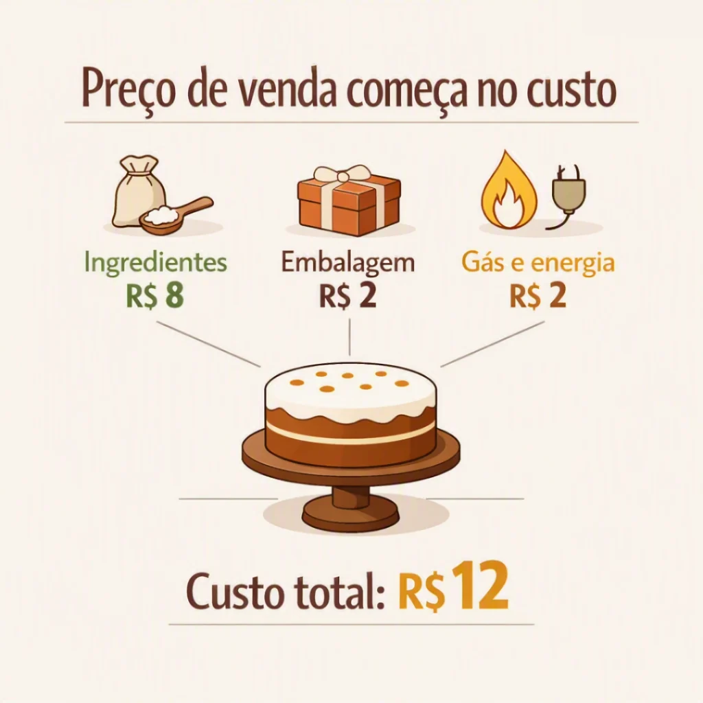 Cálculo do custo e preço de venda de um bolo