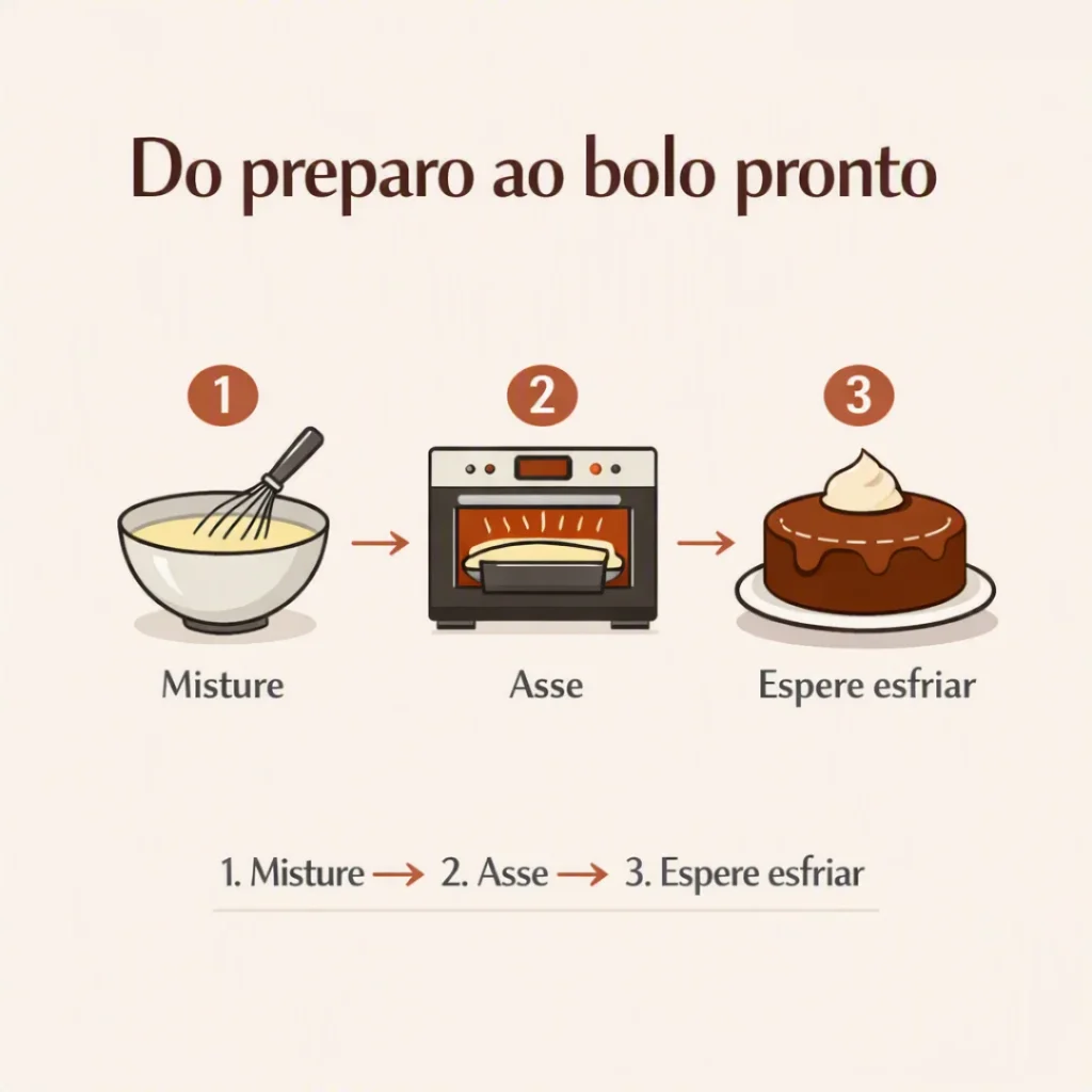 Bolo de chocolate pronto sendo desenformado após esfriar