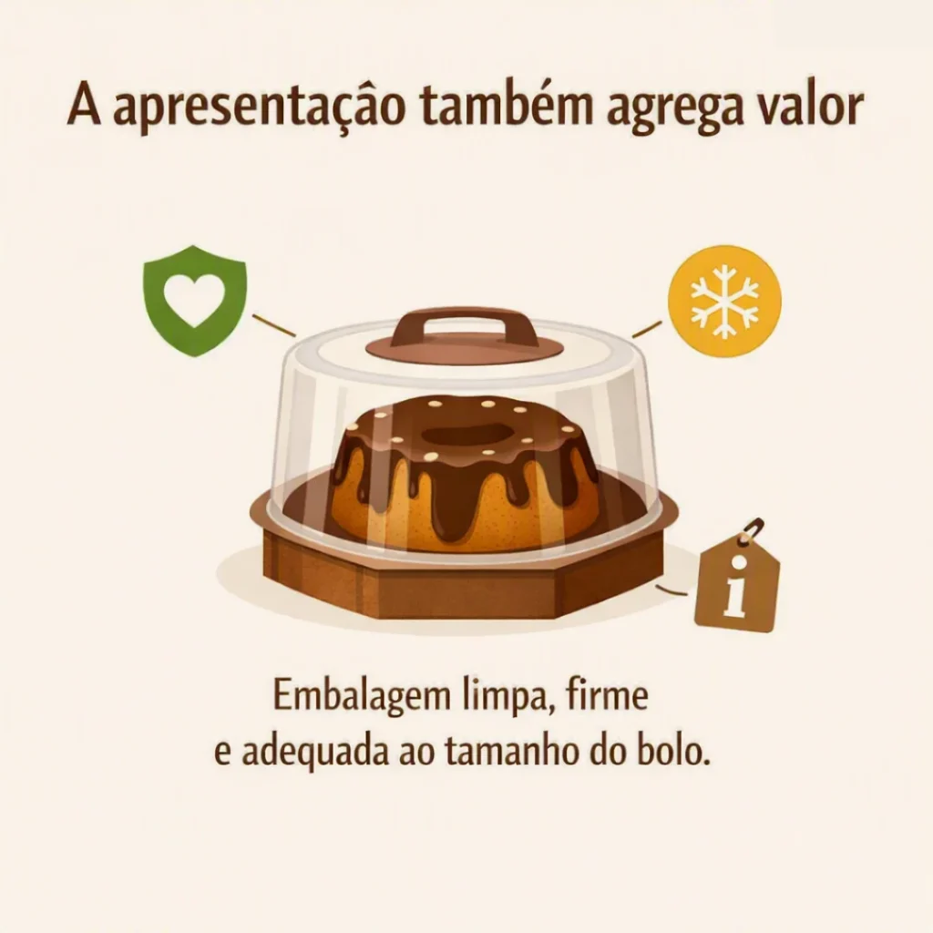 Embalagem adequada e cuidados de conservação para valorizar a apresentação dos bolos