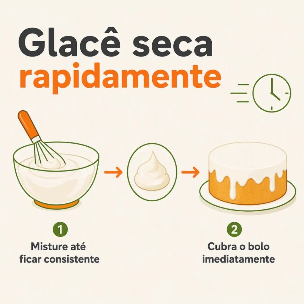 Glacê de laranja que seca rapidamente