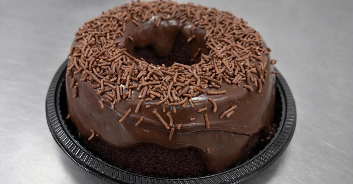 Bolo de chocolate com cobertura e granulado para vender e gerar renda extra
