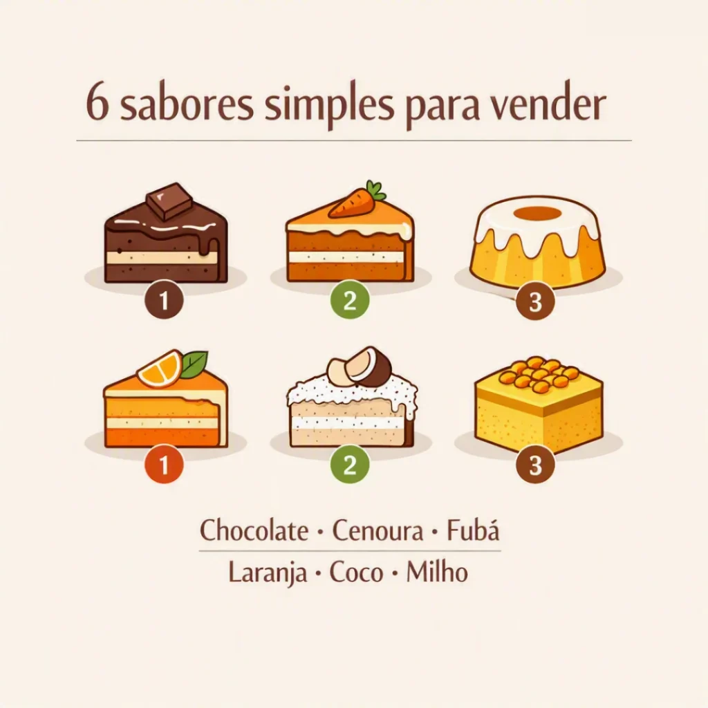 Seis sabores de bolo caseiro simples para vender
