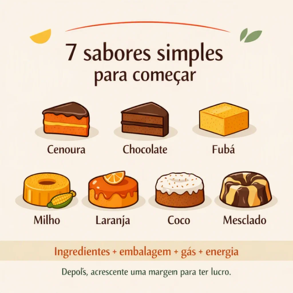 Sete sabores simples de bolos para começar a vender